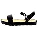 Womens Flatform Buckle Peep Toe Wedge Vacation Festival Strappy Sandals - Black - 6 - 37 - CD0129