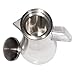 Handi Home Larger 43 Oz. Cold Brew Coffee Maker Brewed Ice Coffee and Tea Pitcher 1.3 Quart 18/8 Stainless Steel Permanent Reusable Infuser Filter, Heat and Cold Resistant Borosilicate Glass Decanter