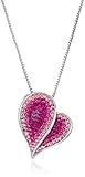 Sterling Silver Pink Heart Swarovski Elements Pendant Necklace