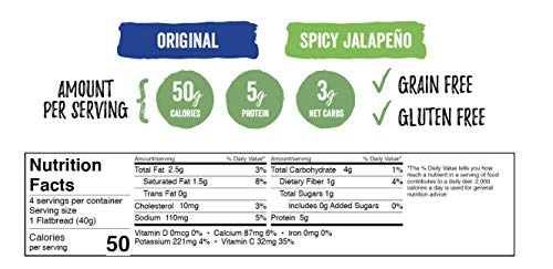 Cali'flour Foods Flatbreads (5" Original, 24 Count) - Fresh Cauliflower Base | Low Carb, Gluten and Grain Free Bread Alternative | Keto Friendly