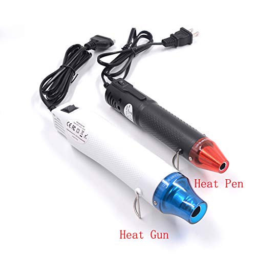 mofa Embossing Heat Gun,Hot Air Gun Tools Shrink Gun with Stand For DIY Embossing And Drying Paint Multi-Purpose Electric Heating Nozzle 130W With Heat Shrink Film,Colorful Pencil For Free(Black,Red) - Thumbnail 4