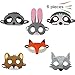 6 Pack Jungle Felt Animal Masks for Kids Wild Animal Party Favors Dress Up Costume