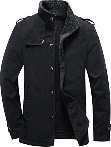 image for Vcansion Men's Winter Fleece Lined Jacket Single Breasted Outerwear Wi