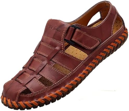Genuine Leather Fisherman Sandals Hook & Loop Closure Lightweight Amazon.com | Mexico en la Piel Handmade Men main image 3