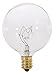 KOR (Pack of 10) G16.5 Clear FinshDecorative (E12) Candelabra Base Globe Shape Incandescent 120V G16 1/2 Light Bulbs (25)