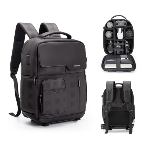 Cwatcun Camera Backpack Large, DSLR Bag Case with Tripod Holder at Amazon