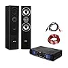 Electronic Star – Set HiFi Stereo avec ampli Home Cinema et Pack d’enceintes colonnes 3 Voies (USB,SD,MP3,2000W de…