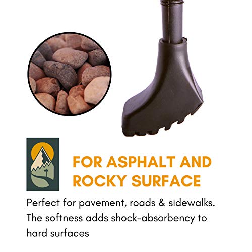 Hiker Hunger Extra Durable Rubber Feet Replacement Trekking, Hiking, and Snowshoe Poles