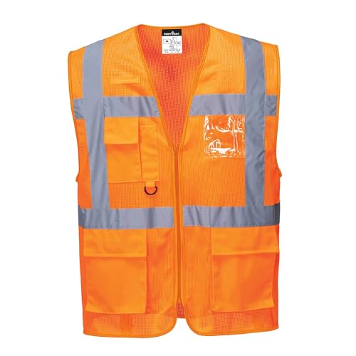 Portwest C376ORRL Athens Mesh Air Executive Vest, Large, Orange