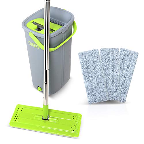 Easy Gleam EasyGleam Mop and Bucket Set. Microfiber Flat Mop with