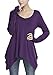 Urban CoCo Women's Long Sleeve Handkerchief Tunic Top with Thumb Hole Flowy Shirt (XX-Large, Purple)