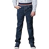 Leo&Lily Big Boys' Stretch Pull-On Jeans Denim Trousers Adjustable Waist