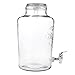 8 Liter/ 2 Gallon Mason Jar Drink Dispenser - Glass Beverage Dispenser with Spigot and Bail Lid Closure