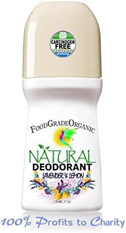 Organic &amp; Natural Deodorant Antipersperant by FoodGradeOrganic Carcinogen-Free Certified Healthy Detox Aluminum Free Non Toxic Roll On Deo without Alcohol for Men Women Teens Unisex Sensitive Skin