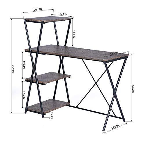 6 GreenForest+Bookshelf+Industrial+Computer+Workstation