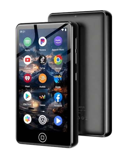 Spotify MP3 Player with Bluetooth and WiFi, AGXOV MP4 Music Player with 4.02 Inch Touchscreen Screen, Portable Android MP3 with Audible, Deezer, Play Store, Black