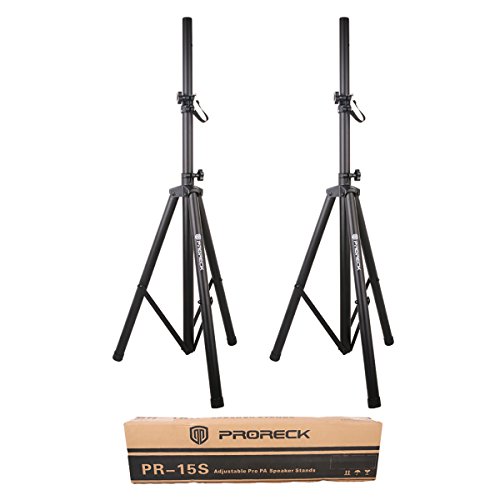 PRORECK PR-15S Portable Adjustable Height Tripod Dj PA Speaker Stand,6 ftï¼Œ Set of 2