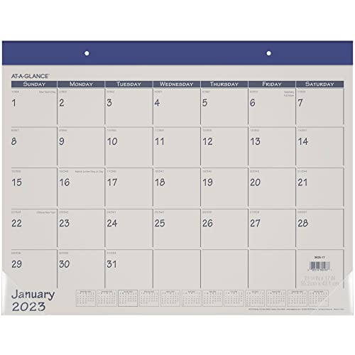 AT-A-GLANCE Calendario da scrivania mensile 2023, tappetino da scrivania, 54 x 43 cm, standard, blu (SK2517)