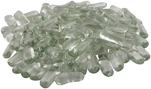 Amazing Stones Vase Fillers and Aquarium Capsule Glass Pebbles for Garden and Home Decor, Transparent, 1 kg