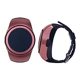Bluetooth Watch Speaker, Wearable Speaker Mini Multifunctional Bluetooth Sports Speaker, TF Card MP3 Music Player, FM Radio, Handsfree, Selfie, Yellow