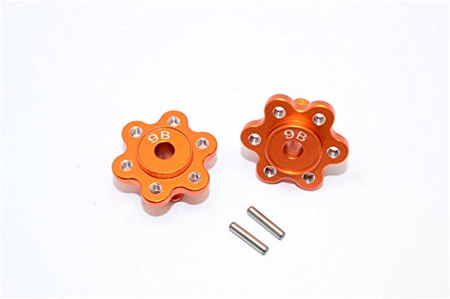 Axial Yeti (AX90026) & Yeti SCORE (AX90050, AX90068) Upgrade Parts Aluminum 2.2 Wheel Hub Adapters (9mm Thickness) Economy Version - 1Pr Set Orange