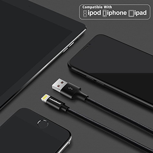 POWERbeast iPhone Charger Charging Cable 3Pack 6ft 3ft Nylon+Fishing Line Braided Lightning Cable Long iPhone Cord to USB Charger for iPhoneX 8 8Plus 7 7Plus 6s 6sPlus 6 6Plus 5 5s 5cSE iPad iPod