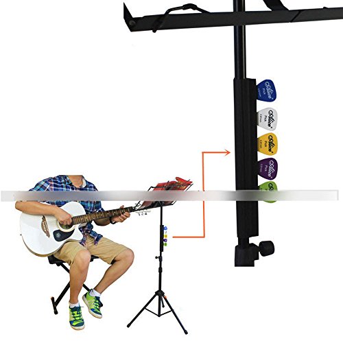 Alice A010D Microphone Music Stand Rubber Guitar Picks Holder Clamp Clip With 5 Picks