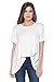 A+D® Womens Casual A-Line Loose Tunic Blouse Top w Scoop Neck (White, Small)