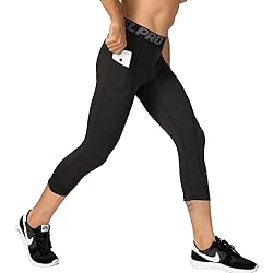 WRAGCFM Mens 3/4 Compression Pants, Capri Athletic