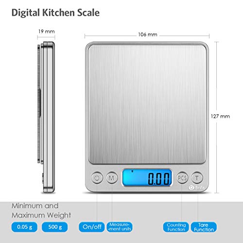 (New) AMIR Digital Kitchen Scale, 500g/ 0.01g Mini Pocket Jewelry Scale