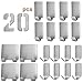 DSMY Adhensive Hooks 27 Pack, Large Adhesive Hooks 8Ib(Max) Stainless Steel Towel and Coats Hooks - Assorted Sizes