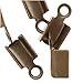 Beadaholique JW355/7AB 50-Piece Fold Over Cord Ends for Leather, 3mm, Antiqued Brass