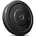 Titan Fitness Single 45 LB Black Economy Olympic Bumper Plate, Rubber with Steel Insert