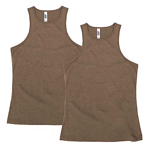 American Apparel Women's CVC Racerneck Tank, Style G101CVC, 2-Pack, Heather Arm…