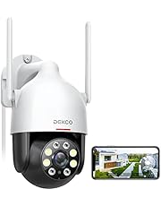 2K HD Outdoor Security Camera with 360° Pan-Tilt Motion Tracking, DEKCO Home Camera Surveillance Exterieur, WiFi Security Camera, Full Color Night Vision, Sound-Light Alarm, 2-Way Audio, Waterproof
