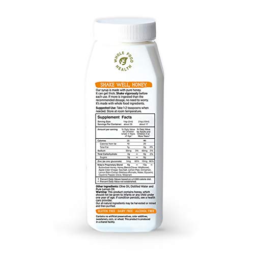 Maty's All Natural Cough Syrup 6 fl oz, Made with Immune Boosting Buckwheat Honey