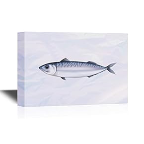 Seafood Canvas Wall Art - Sea Fish - Gallery Wrap Modern Home Art | Ready to Hang - 12x18 inches