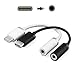 Moto Z to 3.5mm Headphone Jack Adapter，Stouchi type c to 3.5mm Audio Adapter Only Designed for Motorola Moto Z and Motorola derives, Support to Adjust the Volume（Black and White）