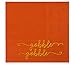 BLUE PANDA Gobble Gobble Cocktail Napkins - 5 x 5 In, Orange, Pack of 50, 3-Ply - Decorative Turkey Napkins for Party Table Decor & Cocktail Party
