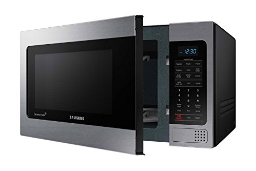 Samsung MG11H2020CT 1.1 cu. ft. Countertop Grill Microwave Oven with Ceramic Enamel Interior Black (Renewed)