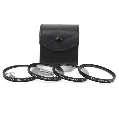 BIRUGEAR 58mm 4 Piece High Definition Macro Close up Filter Kit +1/2/4/10 with Case + Cleaning Cloth for Canon Nikon Pentax Panasonic Sony Kodak SLR Digital Cameras - Thumbnail 2