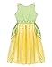 iiniim Little Girls Princess Dress up Cosplay Fairy Tale Fancy Costumes Halloween Party Gowns Light Green&Yellow 5-6