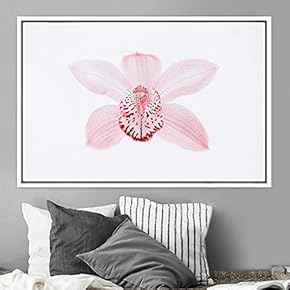 signwin Framed Canvas Wall Art Pink Flower Snapshot...