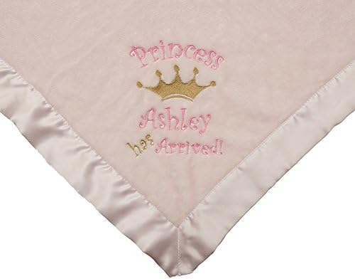 Personalized Custom Monogrammed PRINCESS HAS ARRIVED! Birth Announcement Pink Baby Blanket