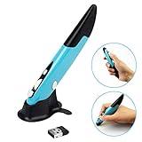 Global-store 2.4GHz USB Wireless Optical Pen Mouse Adjustable 800/1200/1600 DPI Handwriting Smart Mouse for Laptop Android Tablet PC (Blue)