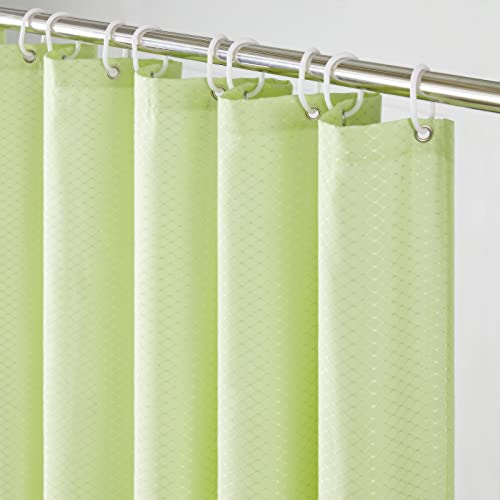 Furlinic Shower Curtain Waffle Yellow Mould Proof Resistantand Waterproof Washable Weighted Polyester Fabric Bath Curtains with Hooks 36x71 Inch.