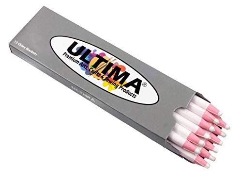 Ultima China Marker - Peel-Off Grease Pencil/Wax Pencil - Leaves Opaque, Easy to Remove Markings on all Glazed, Non-Porous & Polished Surfaces (White)