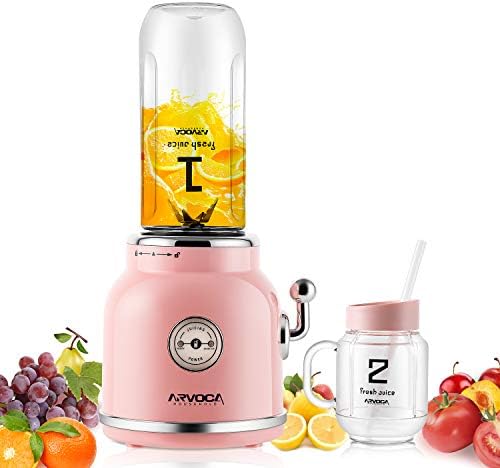 ARVOCA Blender, Smoothie Blender with 2 x 600ml Tritan BPA-Free Cups with Lids, Countertop Blender for shakes and smoothies, Frozen Fruit Vegetables Drinks, FDA Approved – Pink