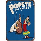 Muroanmi 8x12 inch Metal Sign - Popeye Comics - Vintage Look Retro Metal Poster