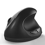 Wireless Vertical Mouse, Jelly Comb Wireless Mouse 2.4G High Precision Ergonomic Optical Mice with Adjustable Sensitivity 800 / 1200 /1600 DPI - Black